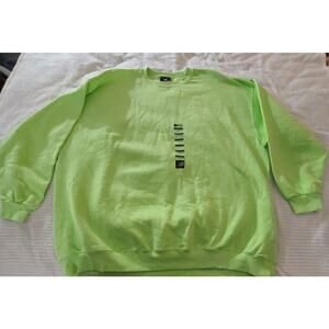 NEW CHEETAH Sweatshirt Crew Neck Men's Lime Green Size 2XL
